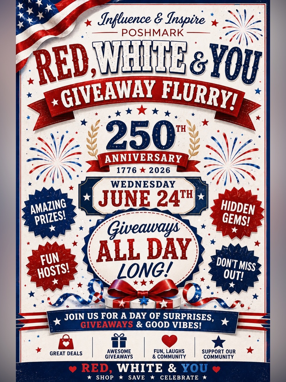 Giveaway on the Red, White & You Influence & Inspire Raid Train